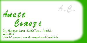 anett csaszi business card